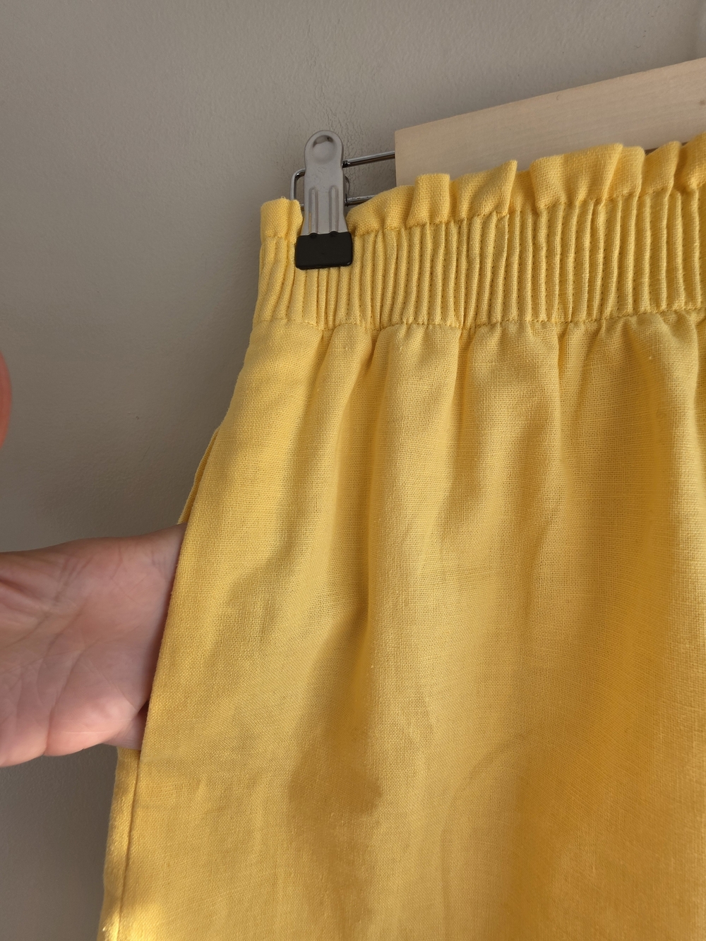 J.Crew Scalloped Linen-Cotton Blend Mini Skirt Yellow Pockets 0 Like New - Picture 4 of 11